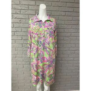 Stella Parker Collection Women Multicolored Shirt Dress Size M